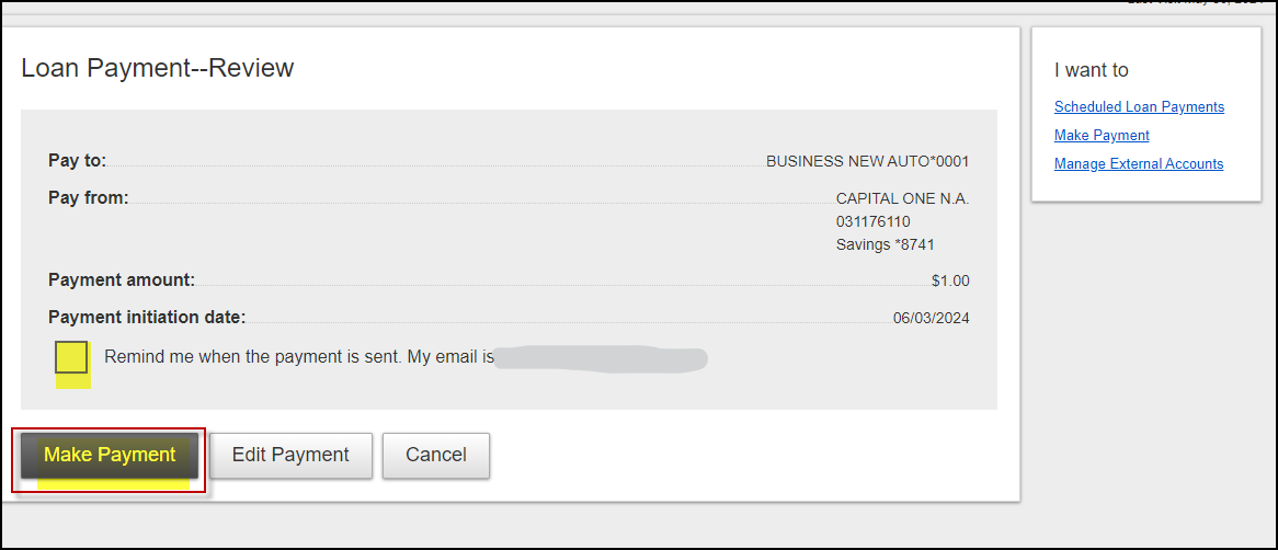 Loan payment review