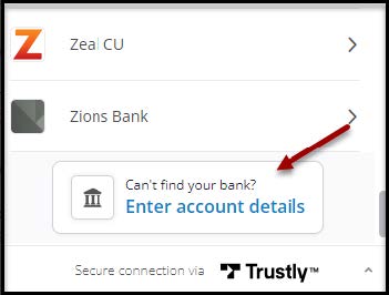 Select enter account details